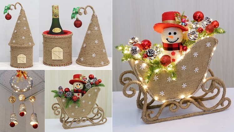 Jute craft Christmas decorations ideas | 7 Christmas decoration ideas