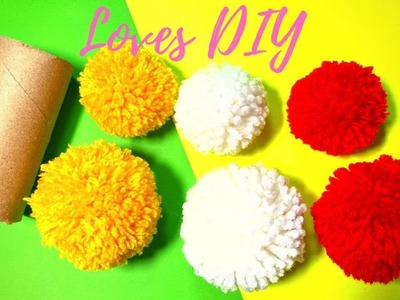 Super Easy Pom Pom With Toilet Paper Roll Crafts | Amazing Toilet Paper Roll | Loves DIY