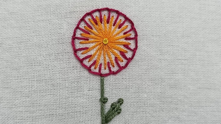 Very Easy Blanket Stitch Flower Hand Embroidery For Beginners#shorts