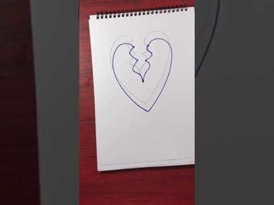 Very Easy Drawing Heart ???? 3D speed drawing on paper.