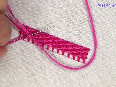 Weave stitch Variation Tutorial, Hand Embroidery New Stitch Designs