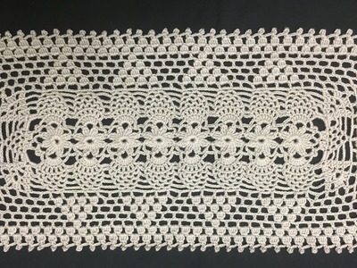 (#1110)(parte3.5)-(CANHOTO)-CAMINHO de MESA CROCHE Pt ABACAXI-Pineapple Crochet Table Runner-LEFTIES