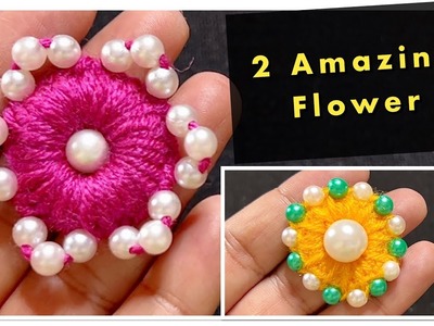 2 Amazing Flower Craft Ideas with Woollen Yarn - Hand Embroidery Design Trick - Sewing Hack - DIY
