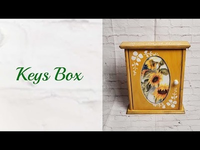 #252 Decoupage keys box, szafka na klucze, tutorial