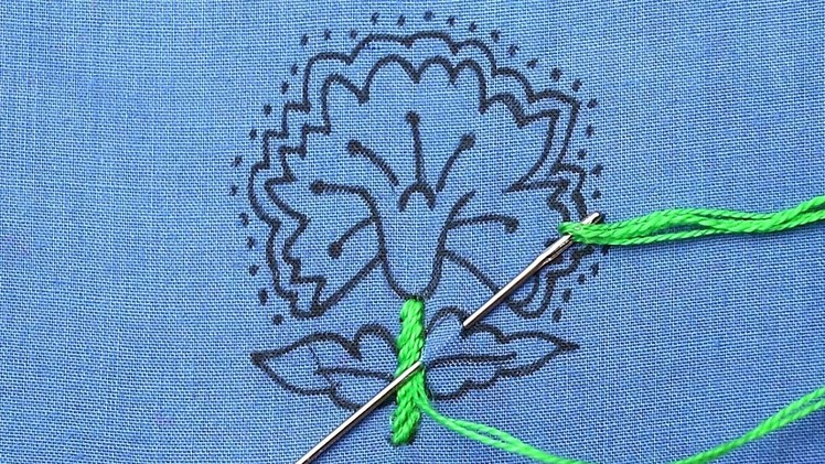 Amazing hand embroidery flower design made with very basic stitches embroidery for beginners