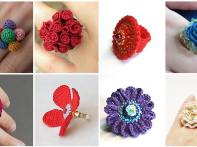 Awesome designs of ladies #crochet #rings.Diy #crochetrings