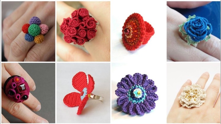 Awesome designs of ladies #crochet #rings.Diy #crochetrings