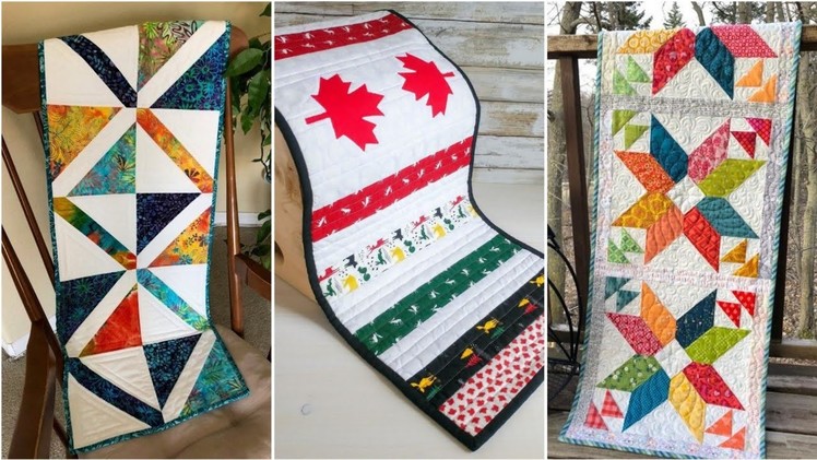????Beautiful and modern handmade quilted patchwork table runner by pop up fashion ????