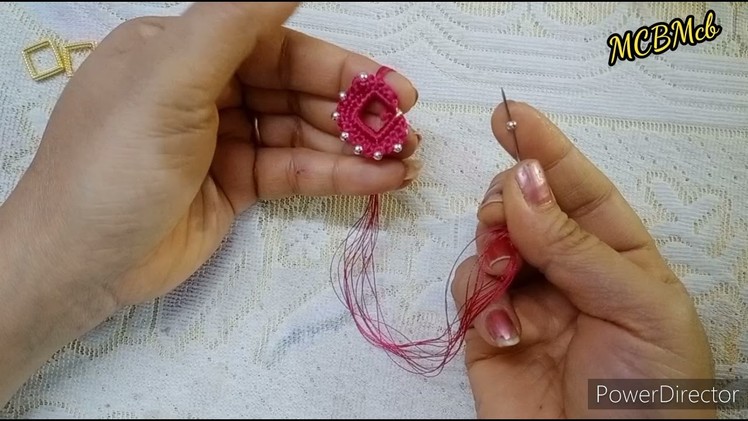 Bridal Saree Kuchu using normal needle I New Very Easy Saree Kuchu I Square beads Saree Kuchu#MCBMcb