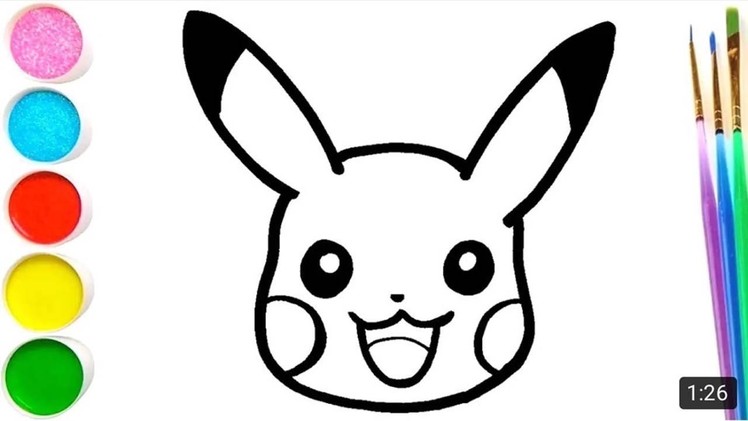 Como Dibujar y Colored a Pikachu de Pokemon Dibujos Faciles Para Niños Learn Colors Drawing for kids