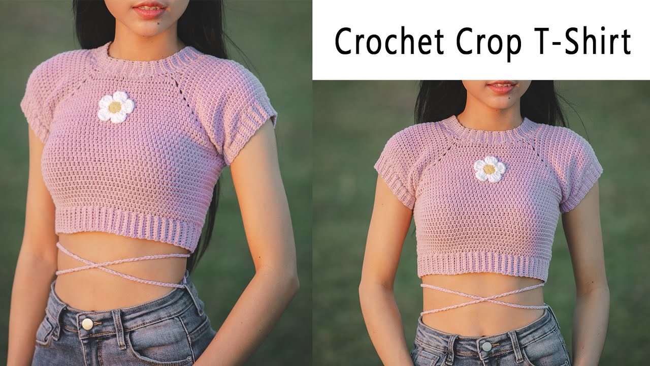 Crochet Crop Tshirt Tutorial, Easy Crochet Crop Top, Chenda DIY