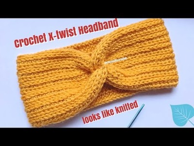 Crochet X twist Headband - how to crochet X twisted Headband earwarmer easy. Beginner step by step