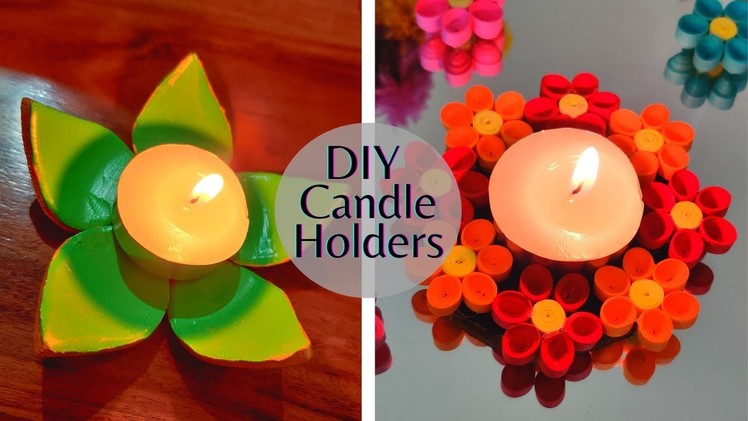 DIY Candle Holders || 5 Min crafts || Clay crafts || Tea light candle holders ||