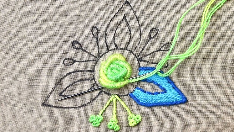 Easy but amazing hand embroidery work for dress designs - excellent hand embroidery flower pattern