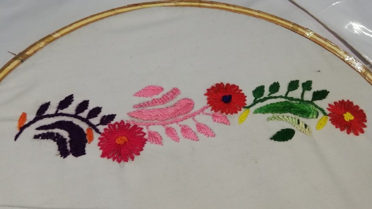Hand embroidery | border design | flower border design by @handembroiderywork