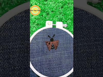 Hand Embroidery: Bug .Amazing Embroidery Stitches For Beginners.Guide to Sewing. #shorts