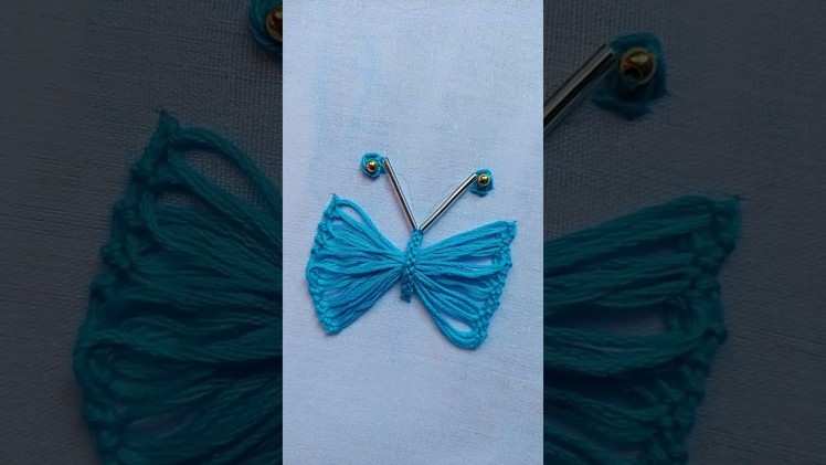 Hand embroidery butterfly ???? design|Amazing butterfly design tutorial|#shorts
