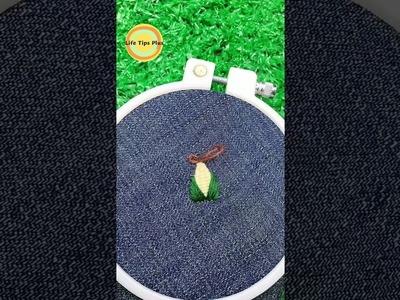 Hand Embroidery: Corn.Amazing Embroidery Stitches For Beginners.Guide to Sewing. #shorts