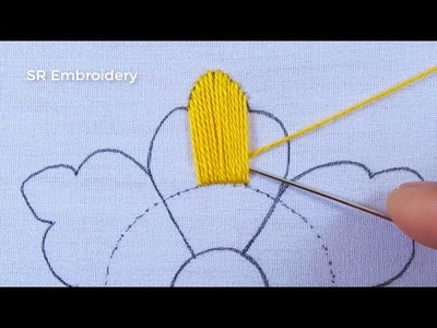 Hand Embroidery Creative Work Fancy Flower Design New Idea Of Flower Embroidery Needle Art Tutorial