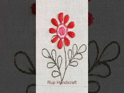 Hand Embroidery Flower Designs, Amazing Simple Flower Embroidery, Sewing Technique #shorts