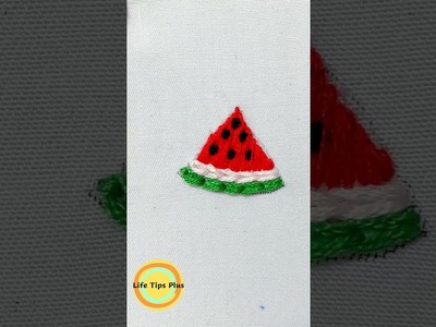 Hand Embroidery: Watermelon.Amazing Embroidery Stitches For Beginners.Guide to Sewing. #shorts