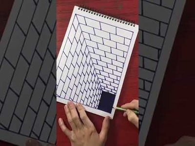 How draw 3D Illusion hollow on paper very easy.