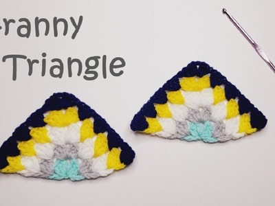 How to crochet a Triangle Granny Square Tutorial For Beginners