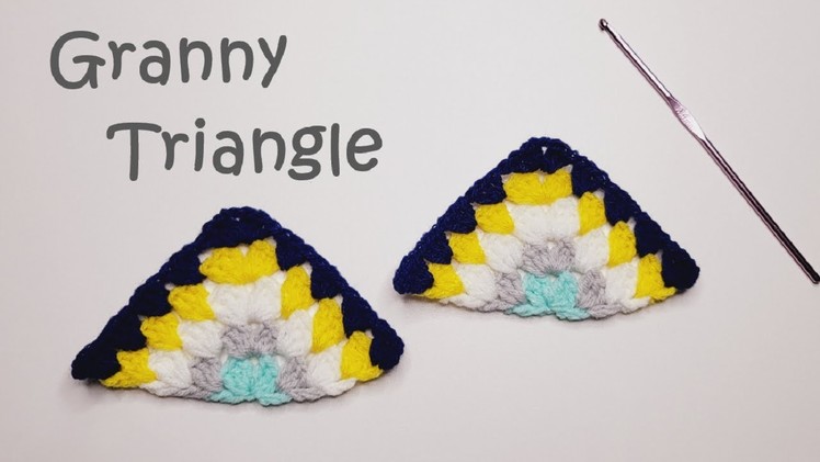 How to crochet a Triangle Granny Square Tutorial For Beginners