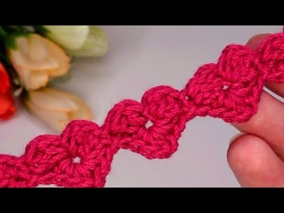 How to crochet hearts braid simple tutorial by marifu6a