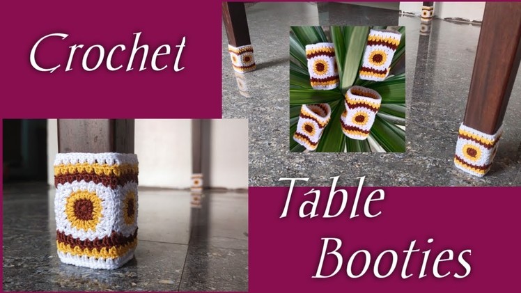 How to Crochet Sunflower Table Booties Tutorial