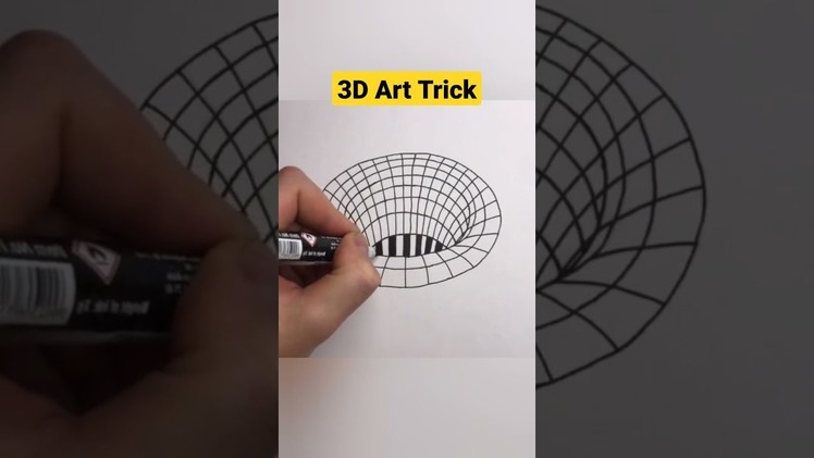 How To Draw 3D Hole - SinkHole 3D Illusion - 3D Trick Art on paper #shorts