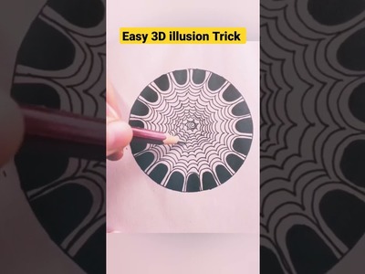 How to draw 3D illusion- 3D Trick Art #shorts