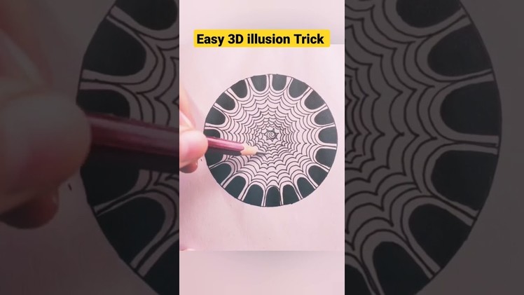 How to draw 3D illusion- 3D Trick Art #shorts