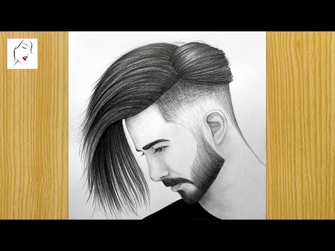 How to Draw a Beautiful boy Face with Long Hair Easy | Attitude Boy Drawing | The Crazy Sketcher