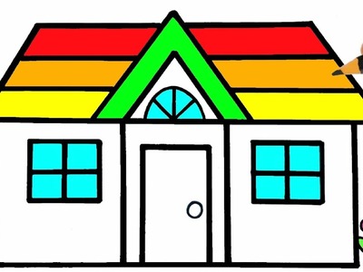 HOW TO DRAW A HOUSE EASY STEP BY STEP - DRAWING AND COLORING A HOUSE