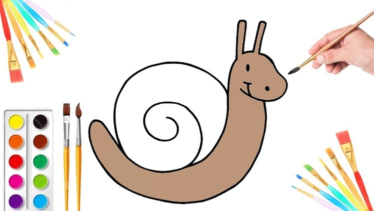 How to Draw a Snail (cute) – Easy Step by Step????Easy drawing for kids. Stickers and lots of fun????????????