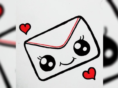 HOW TO DRAW CUTE LOVE LETTER,STEP BY STEP,DRAW CUTE THINGS,Cute Envelope With Love Hearts #shorts