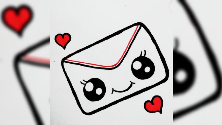 HOW TO DRAW CUTE LOVE LETTER,STEP BY STEP,DRAW CUTE THINGS,Cute Envelope With Love Hearts #shorts