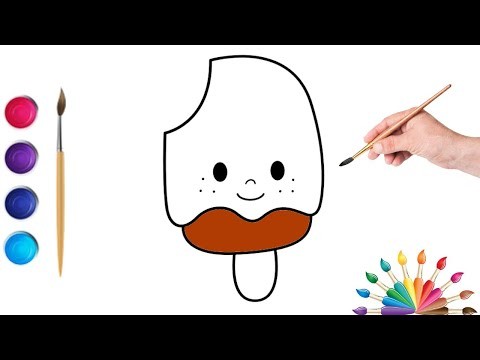 How to draw ice cream for kids????drawing of beautiful things????Stickers for kids & toddlers????a lot of fun