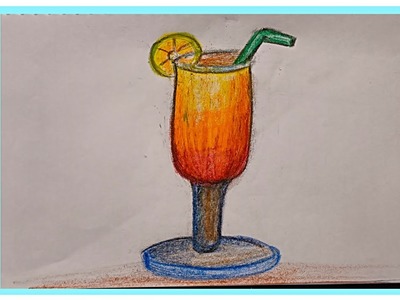 How to draw juice by easy art india. oil pastel
