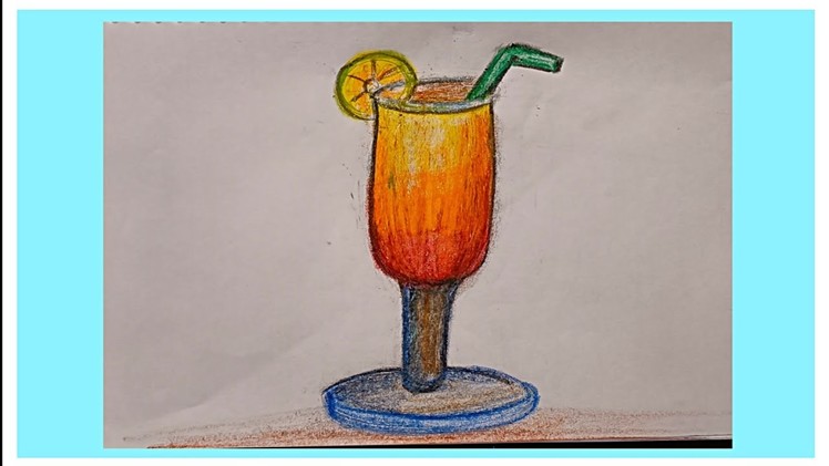 How to draw juice by easy art india. oil pastel