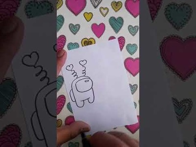 How to Draw Valentine Drawings Among us Easy step by step #Shorts