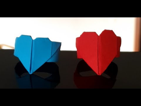 How to fold a heart ring????? Comment faire une bague en origami? Origami heart ring - ring origami