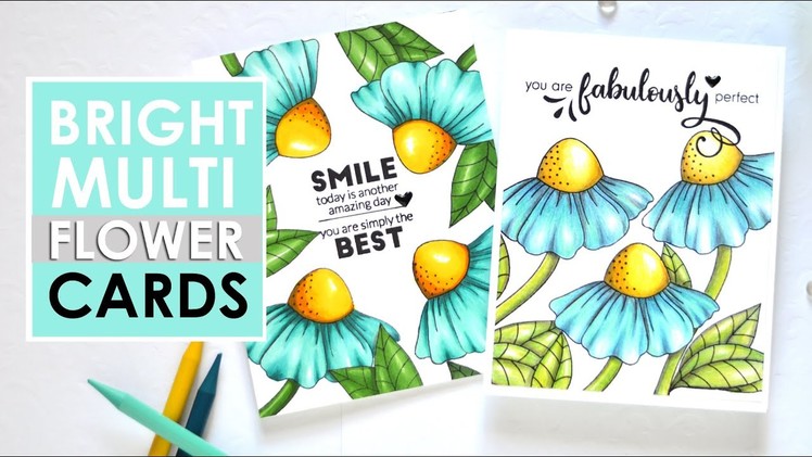 How to Make 2 MULTI FLOWER Cards With Only 1 Stamp!