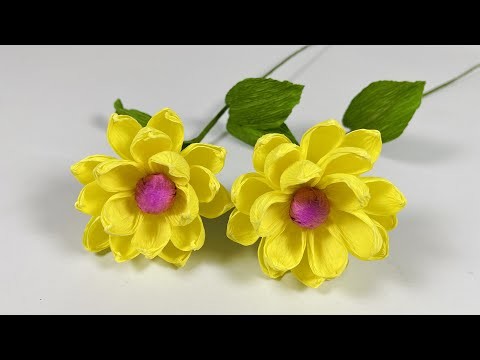 How to make beautiful flowers with crepe paper.#shorts #icraftpaper #craft #paper #handmade