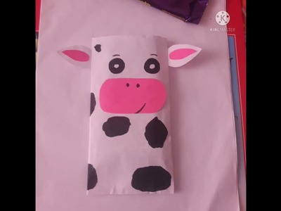 How to make cow paper bag | DIY | easy paper craft | Ruchi Raj art and craft | cow craft |
