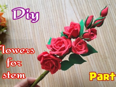 How to make flower stem for bouquet step by step part1.clay flower making.how to make flower at home