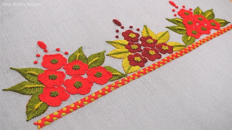 Latest Addition of Hand Embroidery by Miss Anjiara Begum, How to Embroider a Beautiful design-560