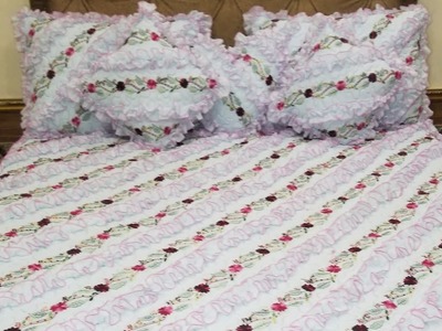 Latest Hand Embroidery with beautiful frills full video AHMAD BEDSHEETS AND EMBROIDERY