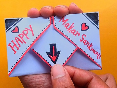 Makar sankaranti card | How to make makar sankranti greeting card | makar samkaranti card making